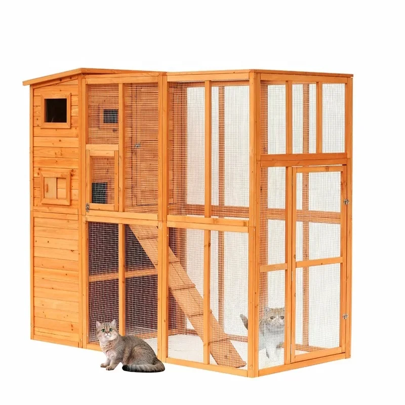 Pet Cage Cat House Cages Wooden Large Cheap Animal Outdoor Solid Wood Pet Villa Houses 1005009715583044