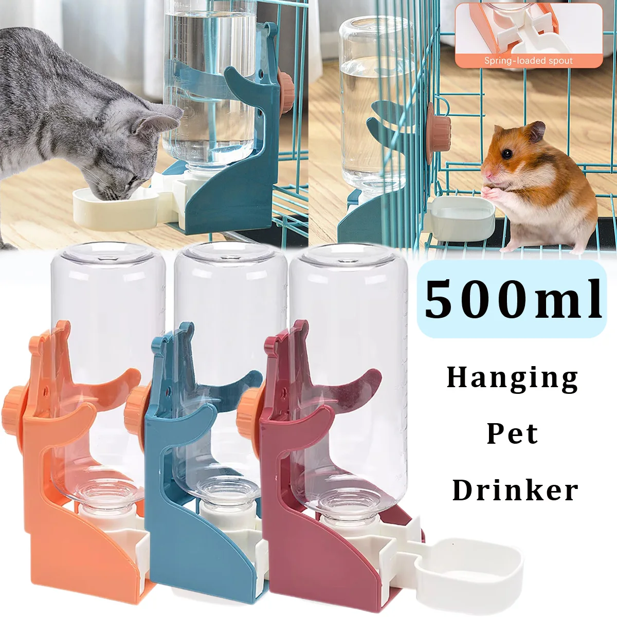 Hanging Pet Drinker Automatic Water Dispenser for Small Animal Adjustment Bottle Parrots Birds 1005009722638503