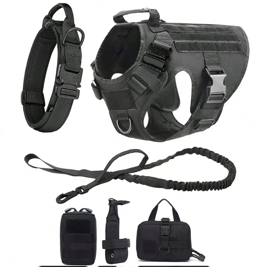 Tactical Vest Pet German Shepherd Golden Retriever Tactical Training Dog Harness and Leash Set 1005009724198481