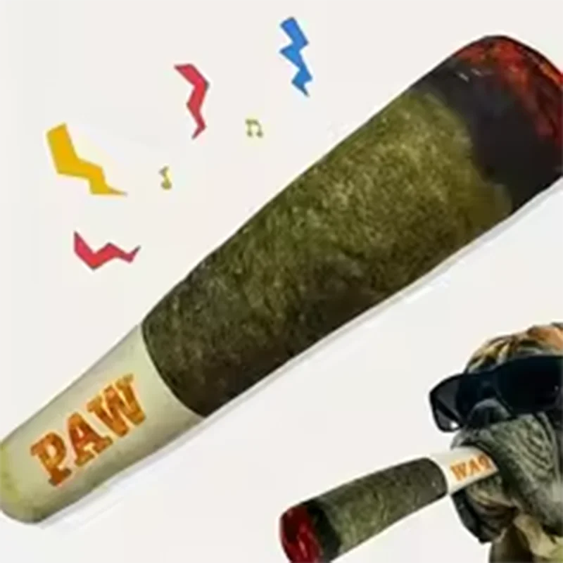 Funny Interactive Dog Toys Cigar Design Plush Squeaky Pet Grinding Teeth Creative Chew Cool Stuffed 1005009726836216
