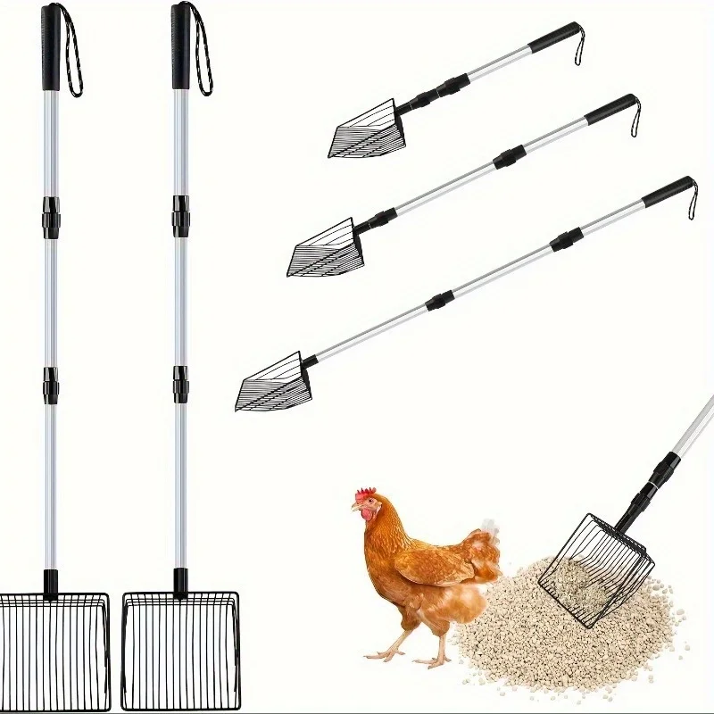 Chicken Coop Rake Retractable Cat Litter Scoop Cleaning Tools Poop Shovel Garden Separating 1005009731900719