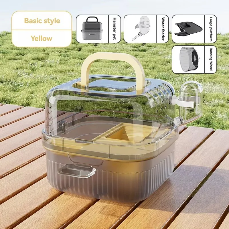 Portable Hamster Travel Cage Lightweight Chinchilla Carrier Box with Handle Breathable Hamster 1005009735139063