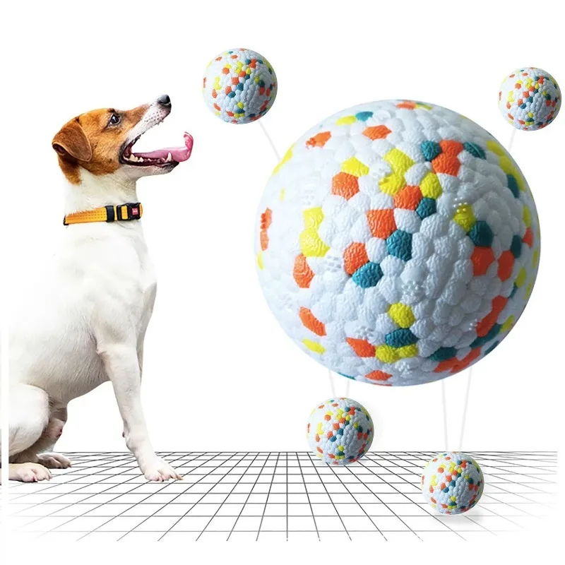 Teething Pet Toy Dogtoy Solid Toy Ball Interactive Light Popcorn Ball Dog Ball Light Chew (1pc) 1005009735327337