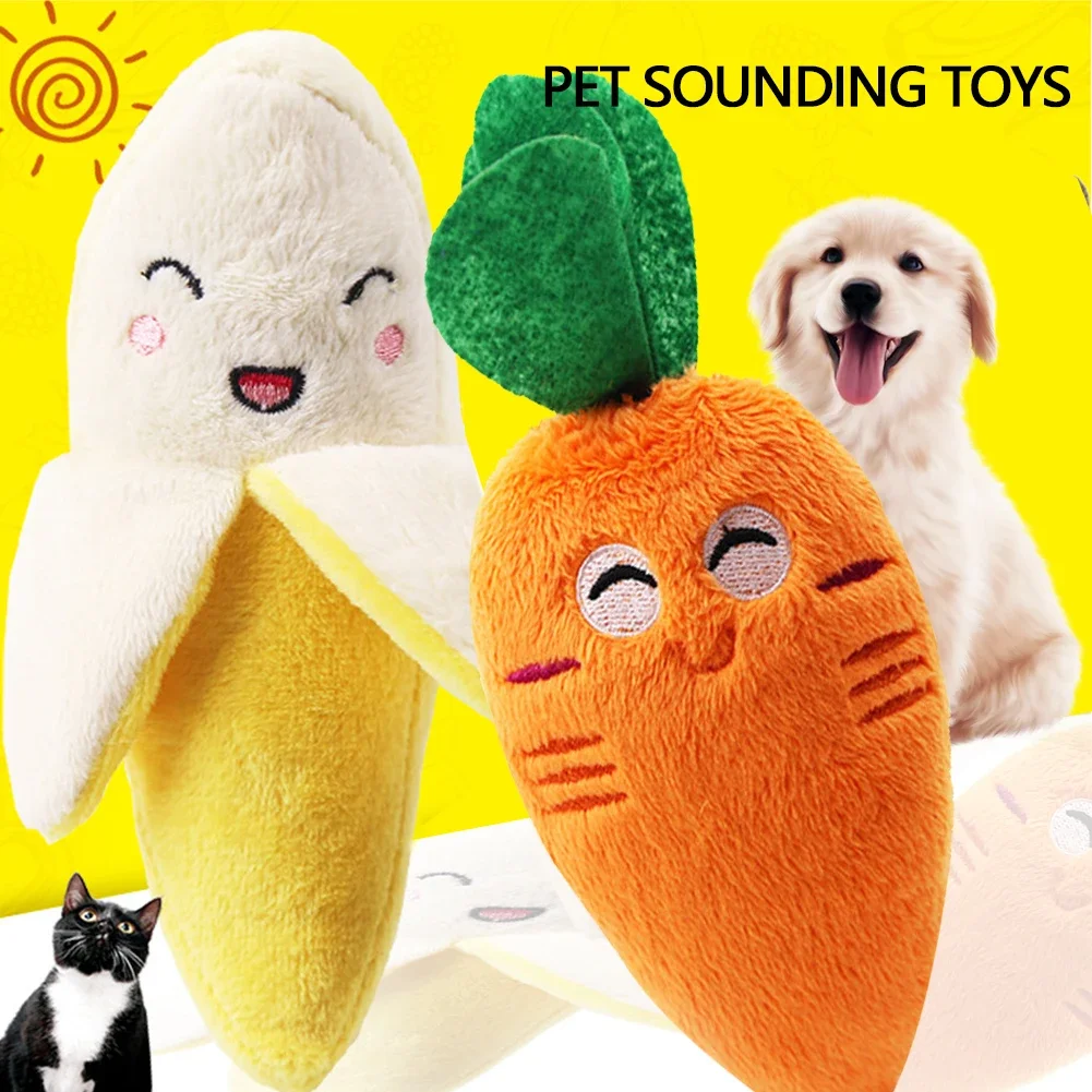 Pet Toys Fruit Animals Cartoon Dog Toy Stuffed Squeaking Cute Plush Puzzle for Dogs Cat Chew (1Pc) 1005009740219017