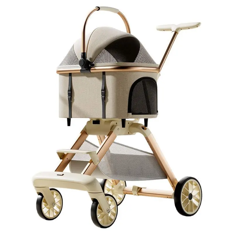 Luxury Pet Stroller 3 in 1 with 4 Wheels for Medium Small Size Dogs and Cats Detachable Carrier 1005009755845281