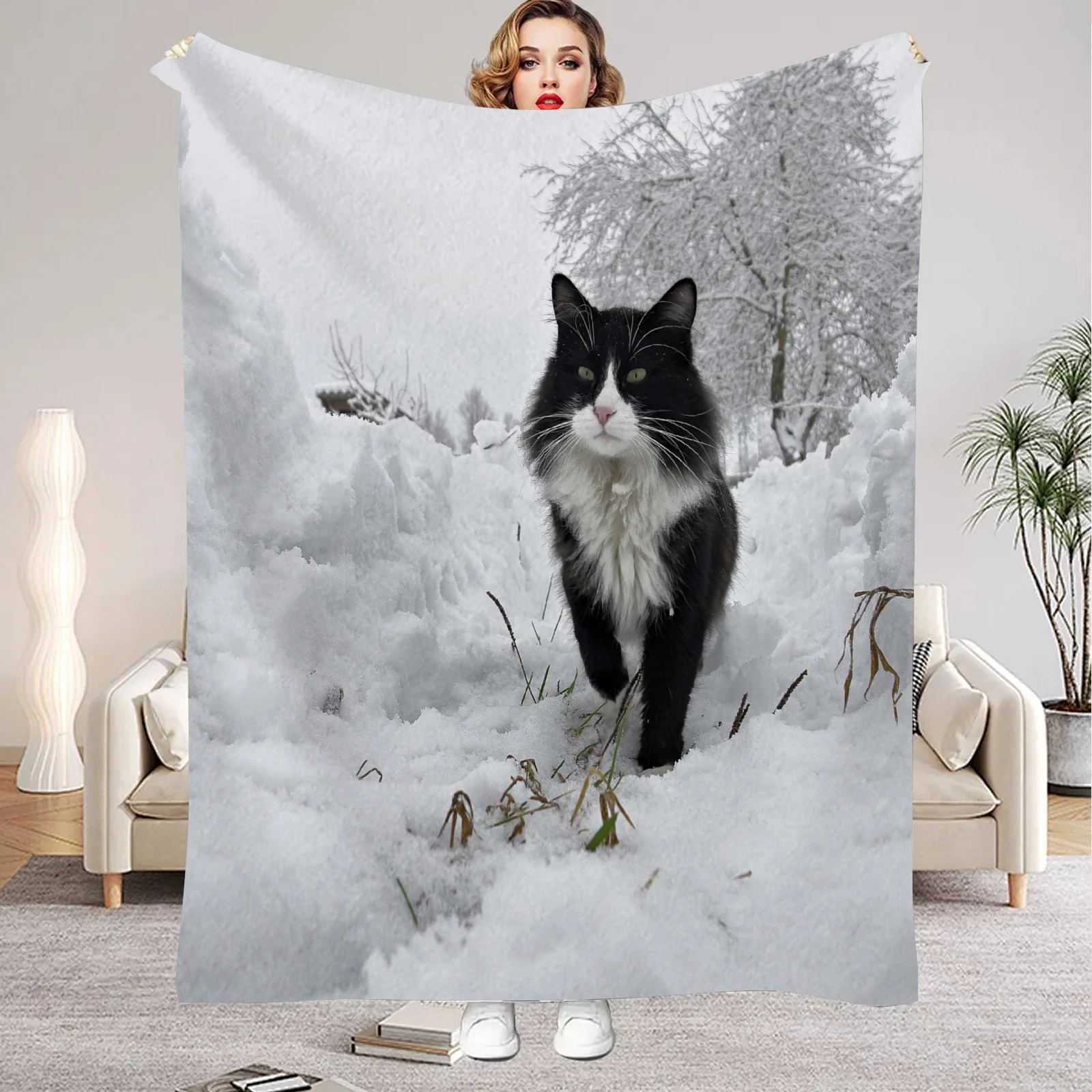 Cute Cat Blankets Flannel Fleece Blanket Lightweight Cozy Throw Blanket for Couch Sofa Camping (1PC) 1005009761518221