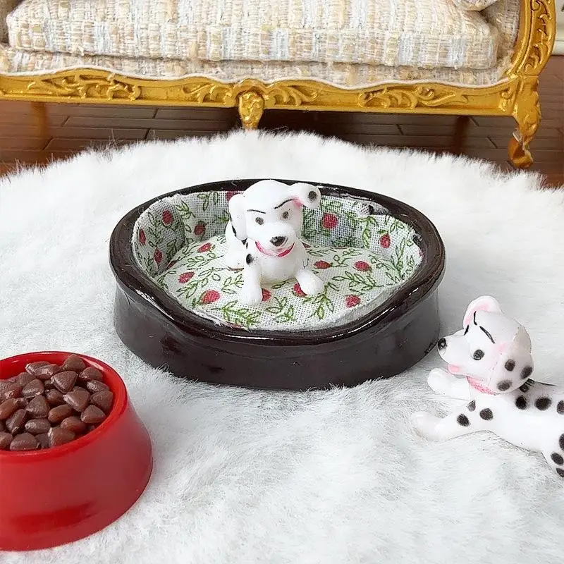 1/12 Scale Doll House Miniature Living Room Scene Decoration Simulation Small Floral Doghouse (1Pcs) 1005009779070240