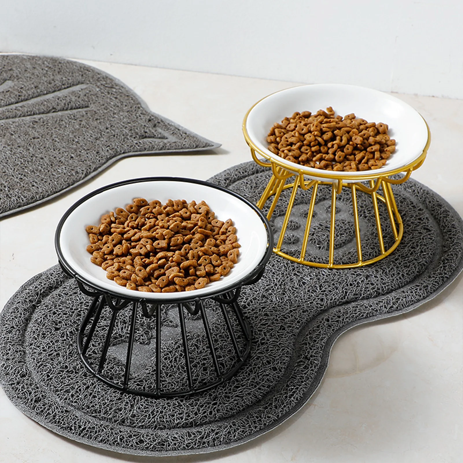 Ceramic Raised Pet Bowl Food Water Bowls with Rack for Cats Dogs Outdoor Feeding Drinking 1005009783525012