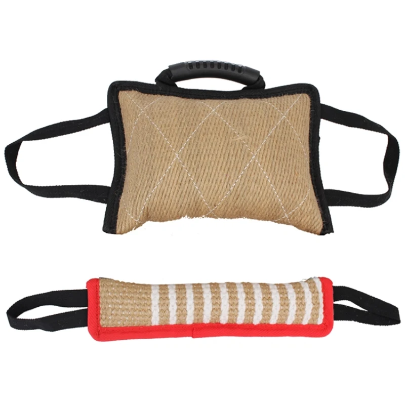 Dog Training Dog Bite Stick Durable Chewing Pet Toy Pillow Bite Tug Hemp Cloth with 2 1005009784433805