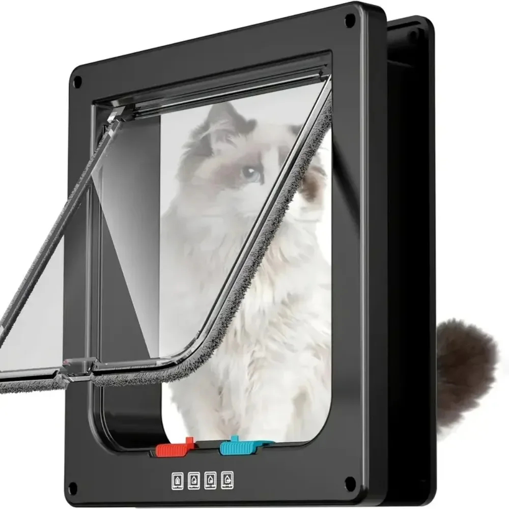 Cat Dog Door Flap Extra with 4 Way Locking Security Weatherproof Pet Kit for Kitten Puppy Safety 1005009788554986