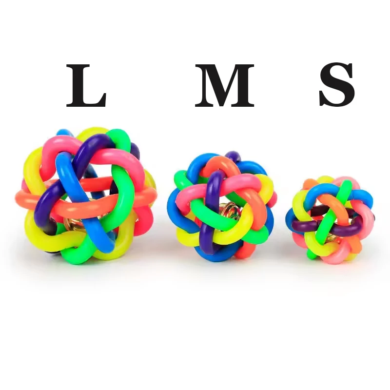 Colorful Bell Woven Toy Popular Dog Bite Resistant Rubber Pet Chewing Playing Fetching Nice Ball 1005009808051241