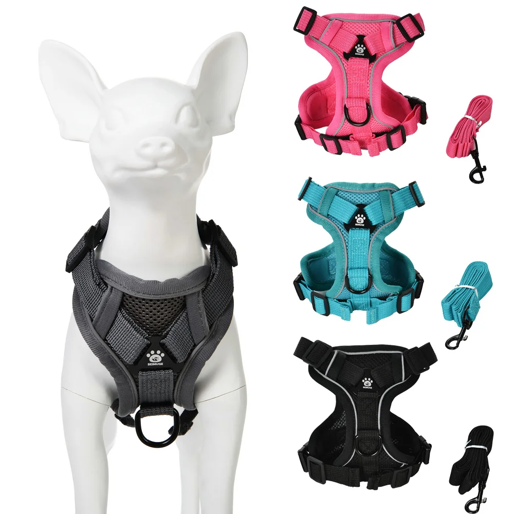 Dog Harness Leash Set for Small Medium Dogs Cat Hiking Adjustable Puppy Leash Reflective Harness 1005009810762933