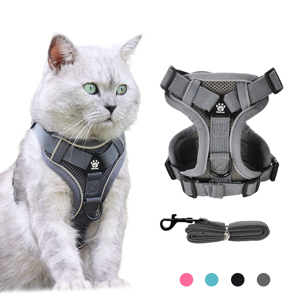 Cats Harness Leash for Small Dogs Cat Outdoor Reflective Adjustable Puppy Kitten Traction Device 1005009813104118