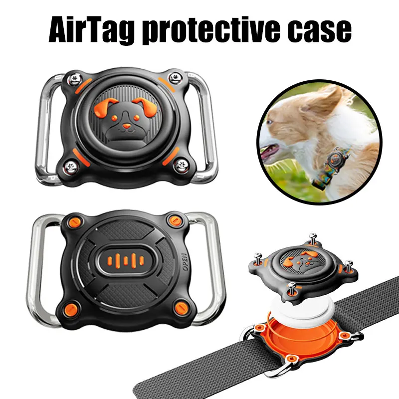 Airtag Holder for Dog Collar Airtag Collar Dog Holder with Removable Metal Loops Fit 1.2 Inch Width 1005009820340942