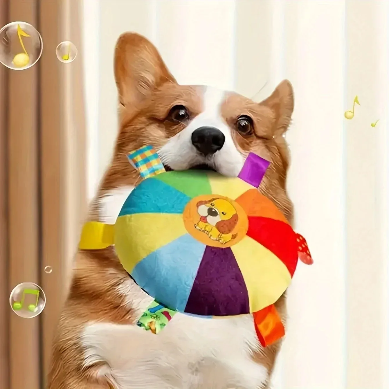 Interactive Plush Flying Disc Dog Toy with Sound, Durable Chew Toy for All Dog Breeds (1Pc) 1005009825987300