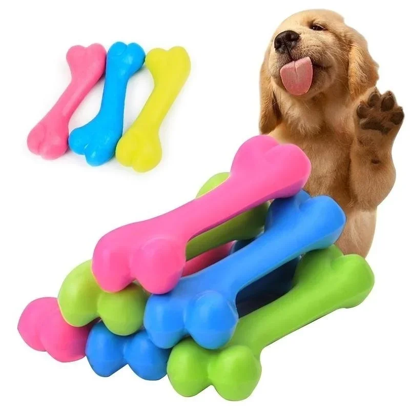 Pet Dog Puppy Cat Rubber Dental Teeth Chew Bone Play Training Fetch Fun Toys Hot for Small Dogs 1005009844940247