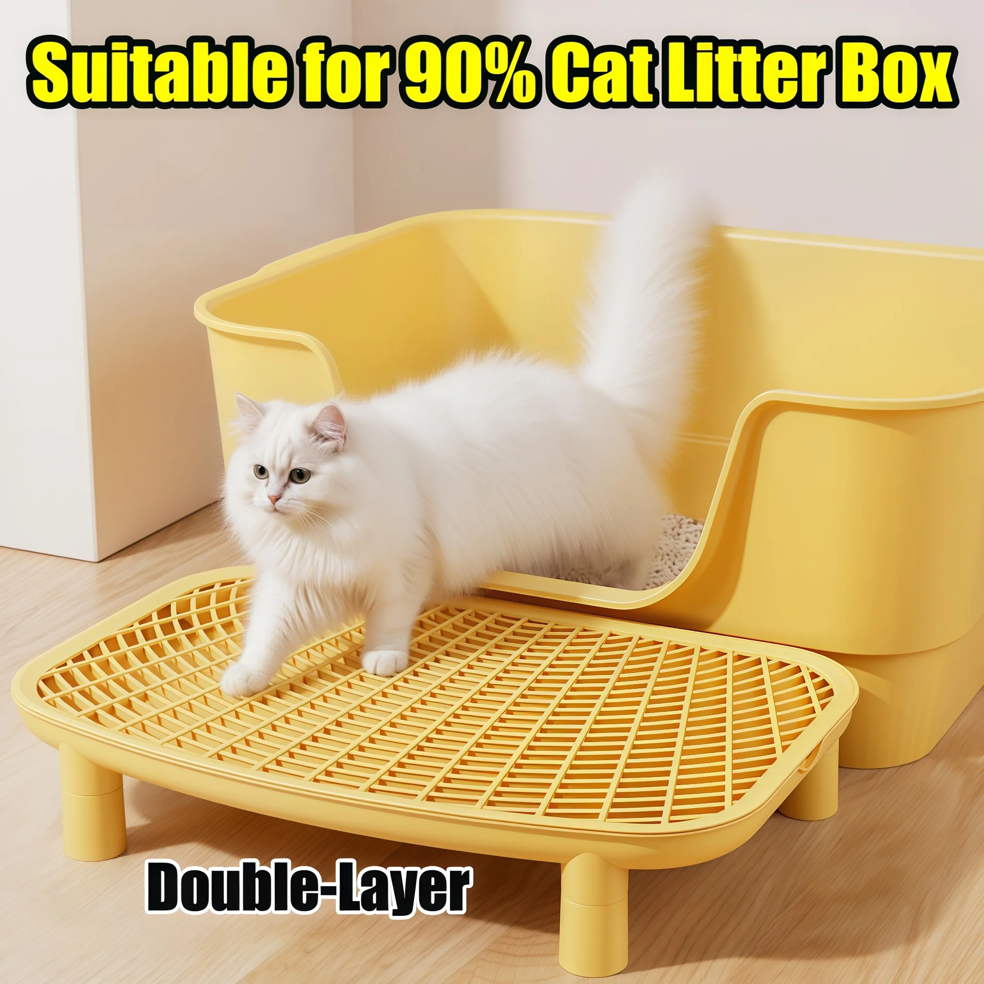 Cat Litter Box Sand Mat with Double Layer Filter Leak Proof Design Mat Removable Pad 1005009859058682