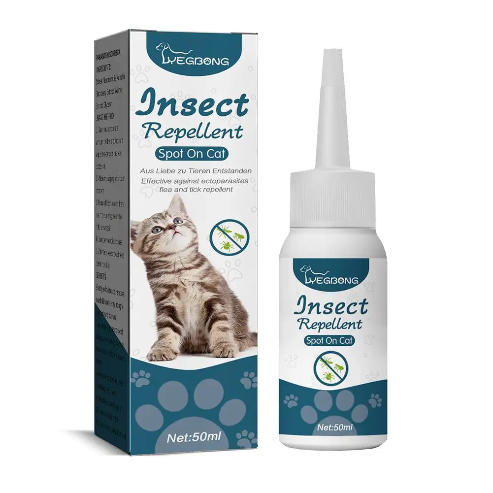 Pet Flea Killer Drops Anti Fleas Cats Ticks Lice Mite Removal Relieve Itching Dogs Ringworm (50ml) 1005009860522069