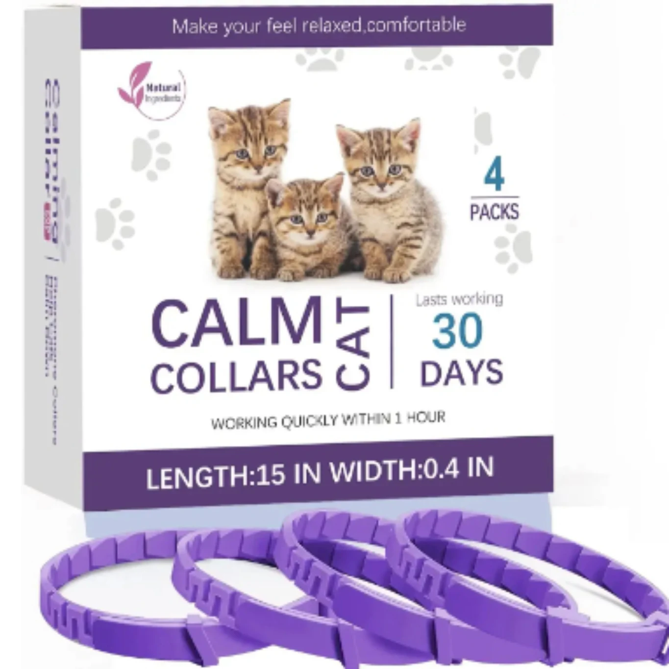 Pet Calming Collar for Cats Dogs Adjustable Anxiety Pheromone Reducing Pet Collar Lasting Natural 1005009872896663