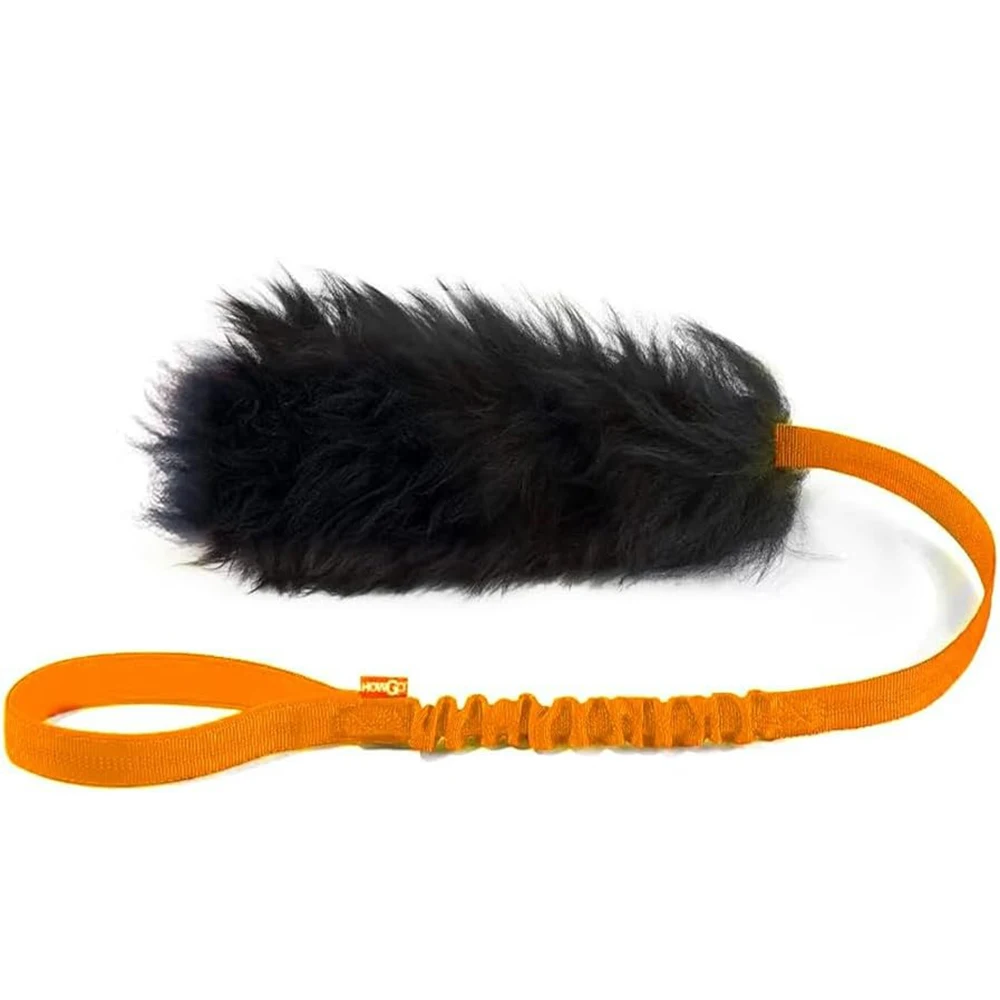 Dog Rope Toy Interactive Bungee Chaser with Rubber Ball Pet Tug Sheepskin for Medium Large Dogs 1005009878295509