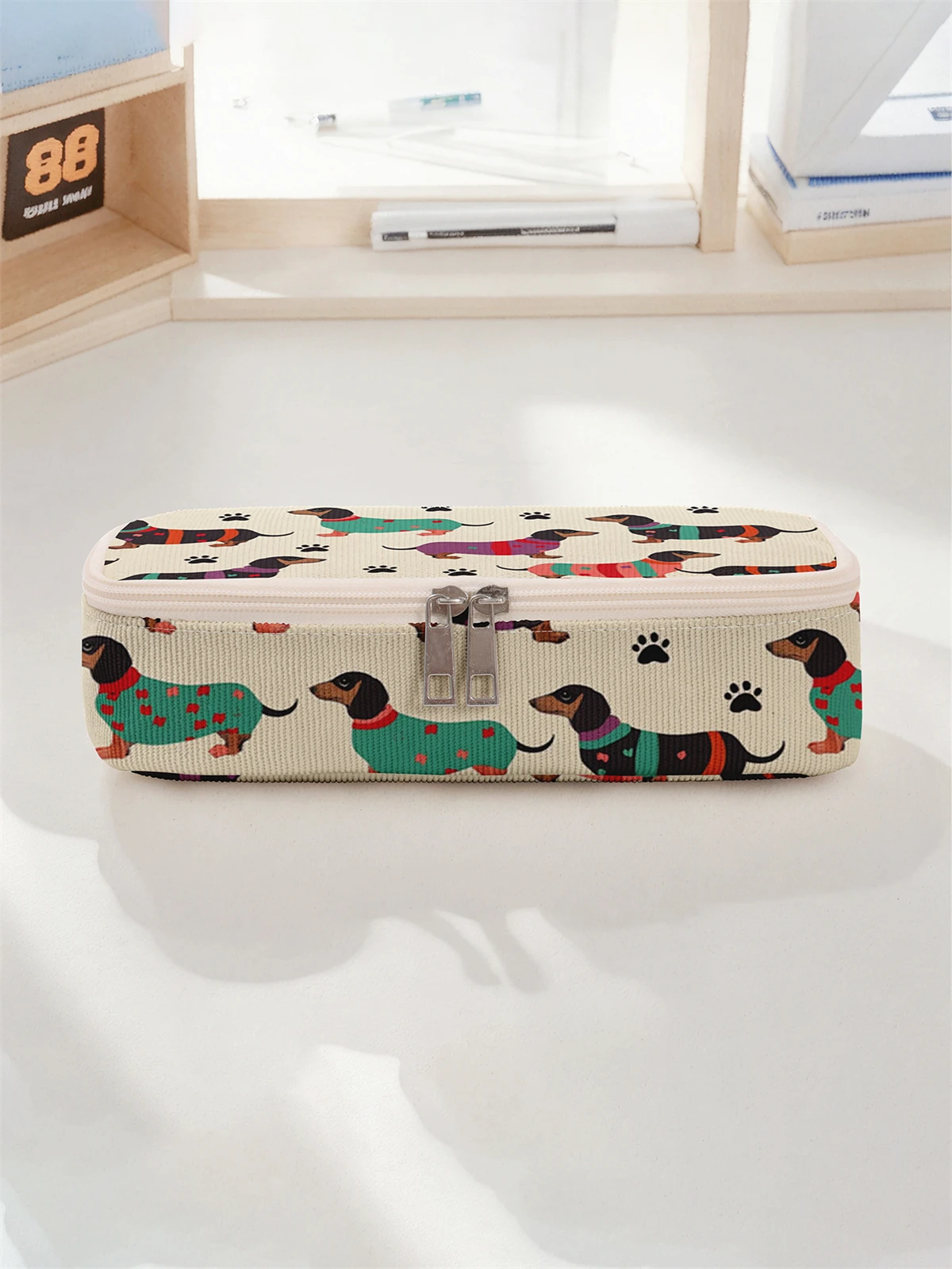Cartoon Dog Pattern Printing Large Capacity Pencil Case, Durable Multifunctional Storage Bag 1005009883849765