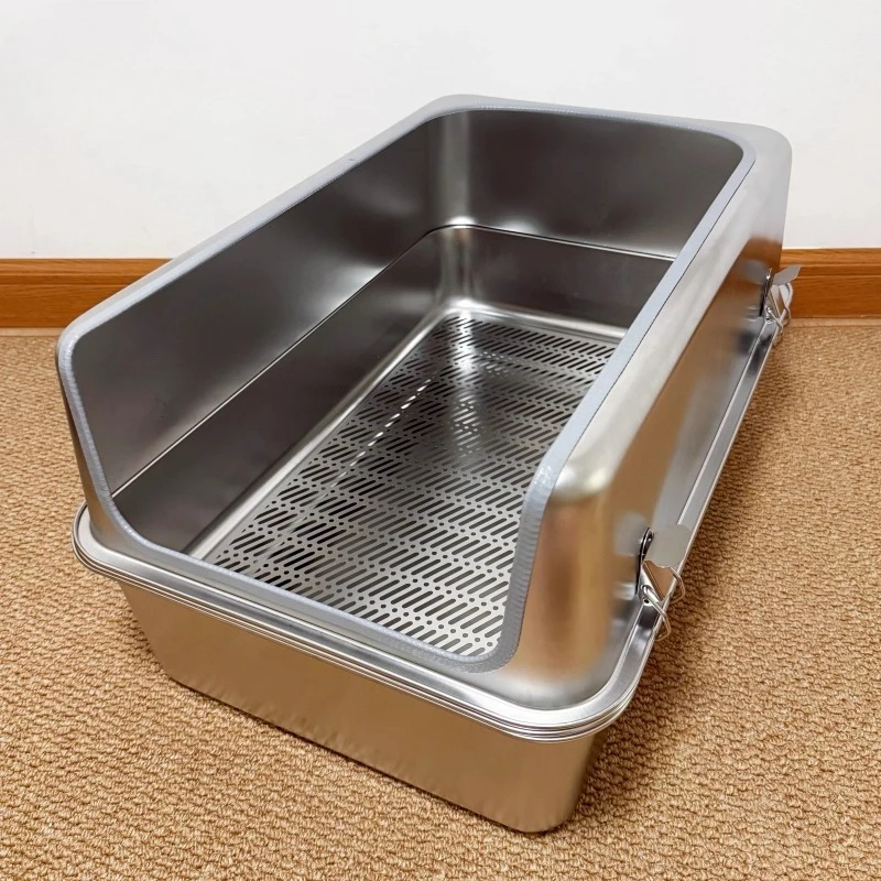 Tier Cat Litter Box with High Side Stainless Steel Tray Dry and Wet Separation Design Bedpans 1005009887665724