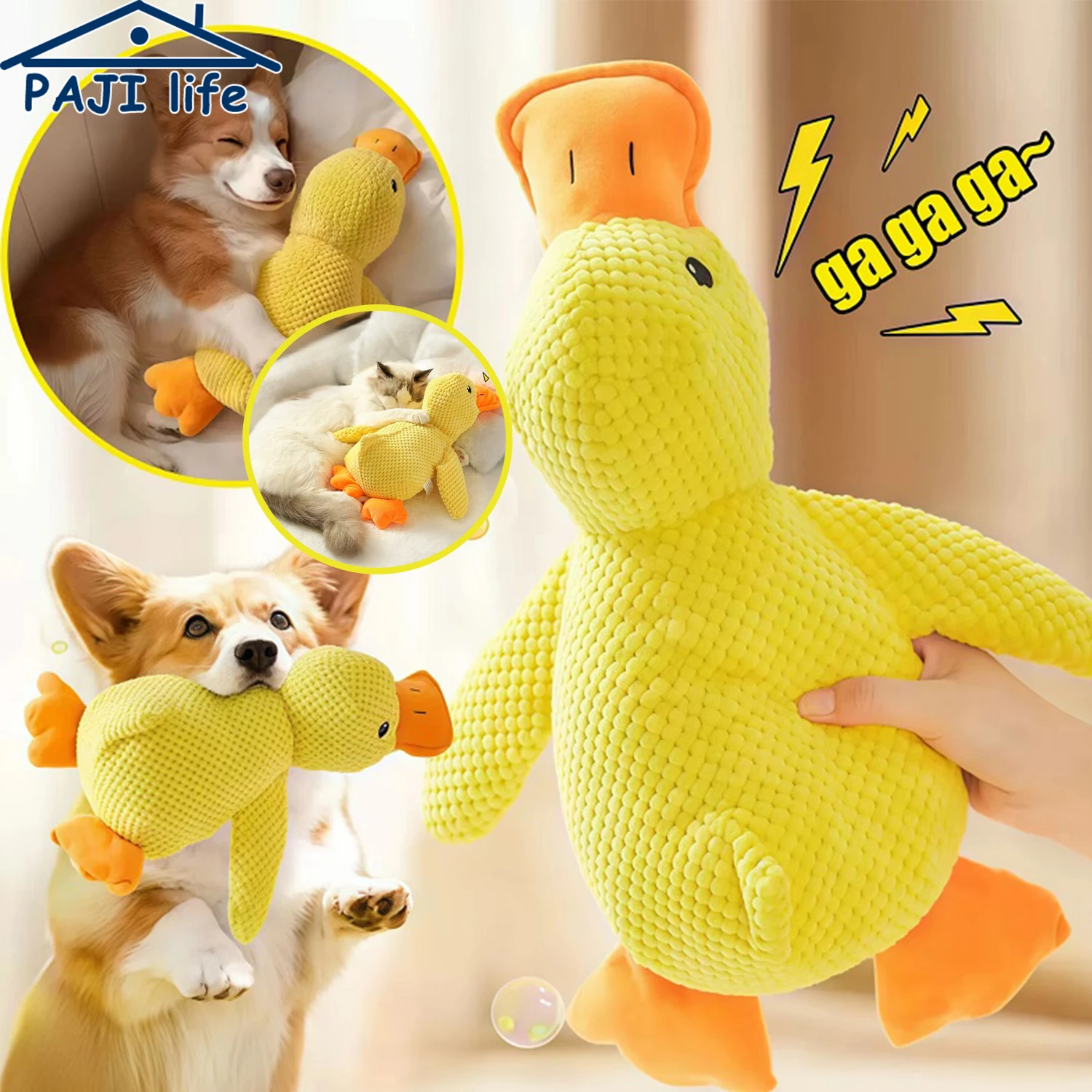 Duck Dog Toy Plush Chew Resistant Durable with Quacking Sound Teeth Grinding Relief Soft 1005009889255975