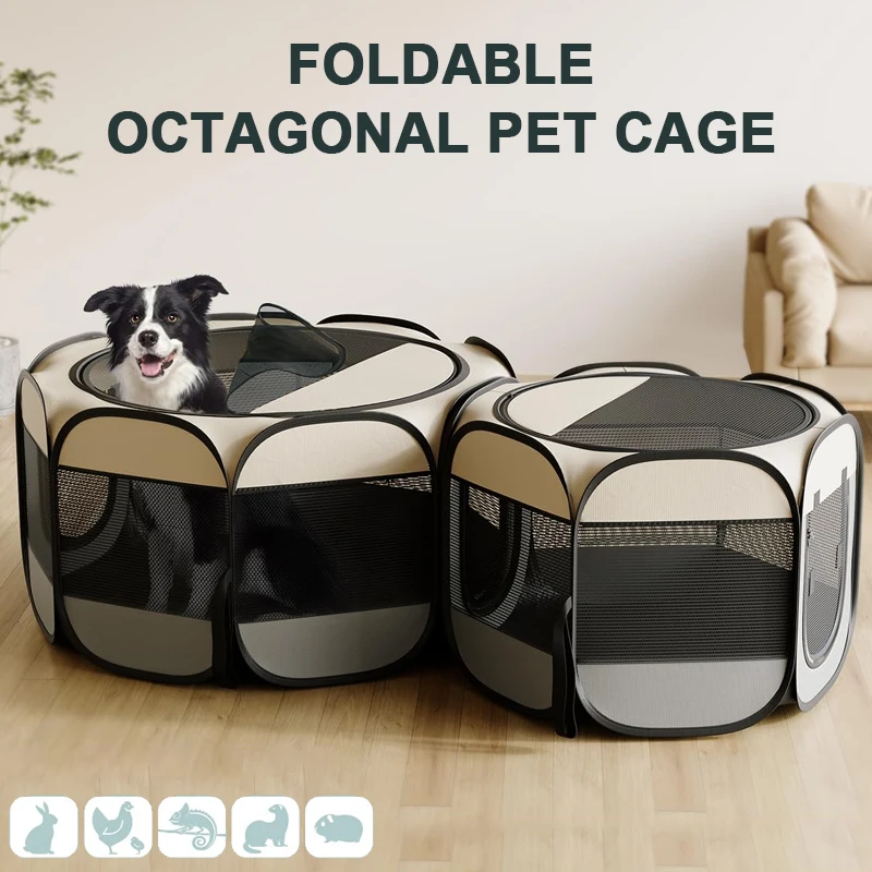 Cat Cage Dog Cage Portable Foldable Pet Octagonal Cage Puppy Shelter Easy to Use Outdoor Large Dog 1005009892001935