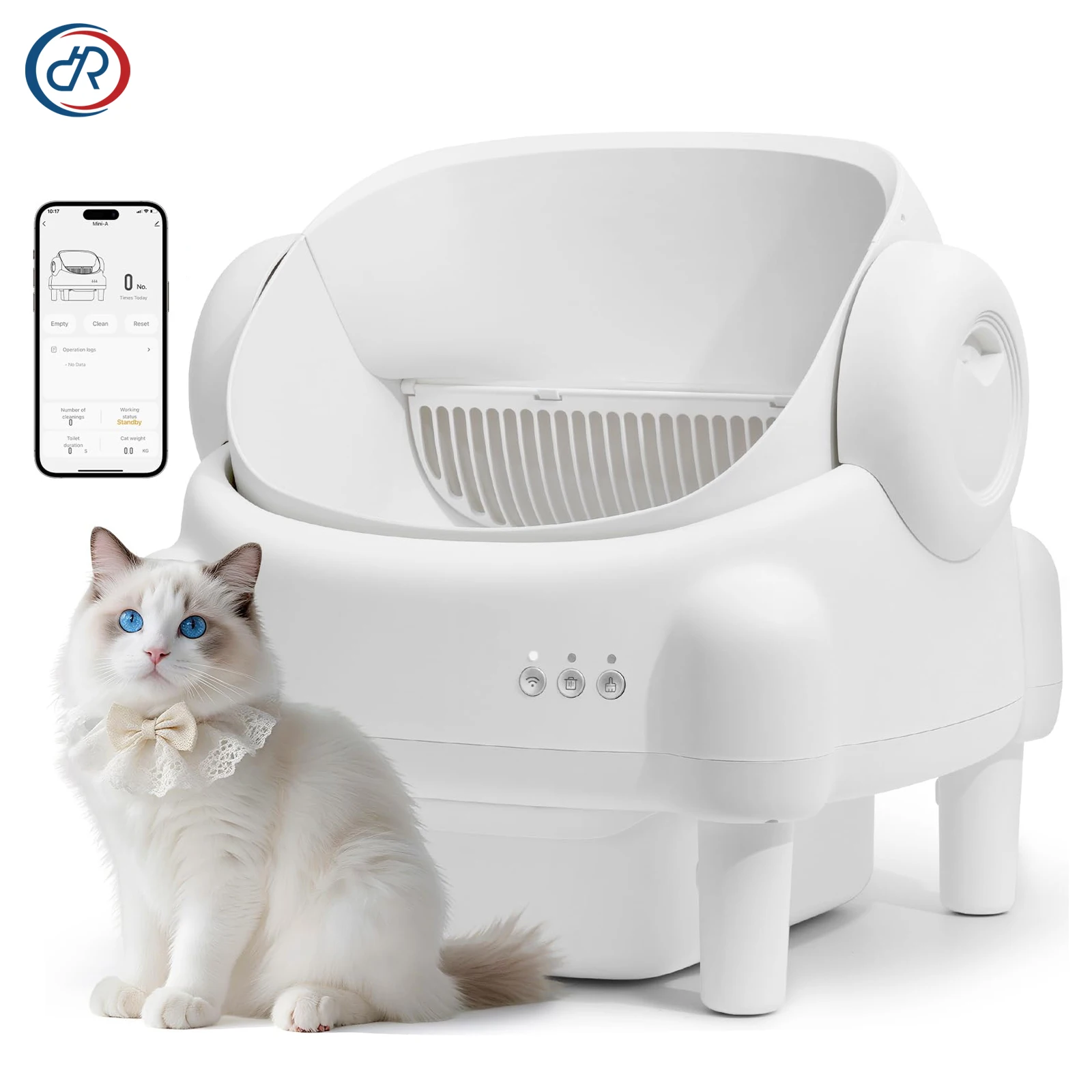 New Trends Self Cleaning Litter Box Open Top Design Automatic Cat with App Control Safety 1005009910066094
