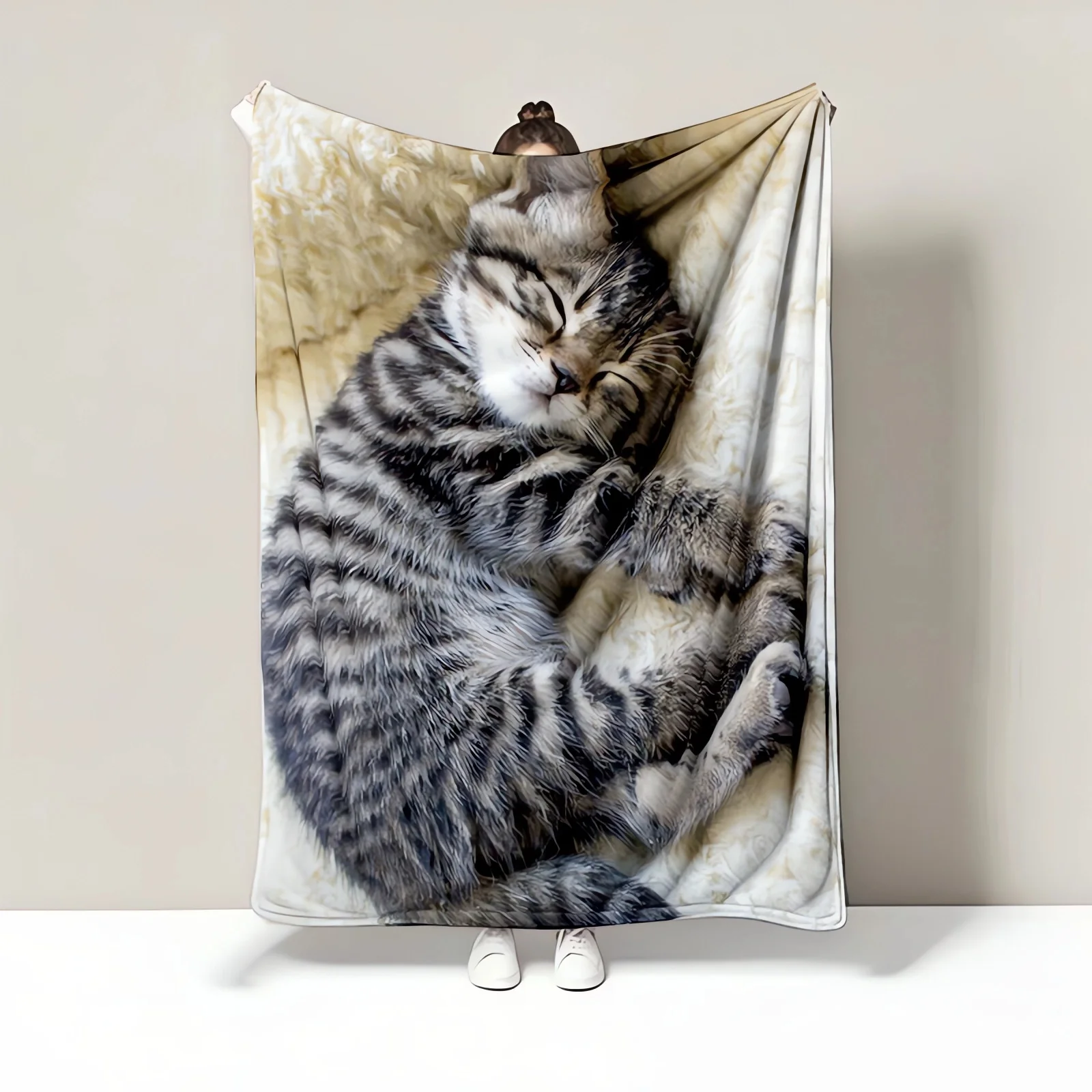 Cute Cat Nap Blanket for Outdoor Camping, Home or Traveling 1005009913864623