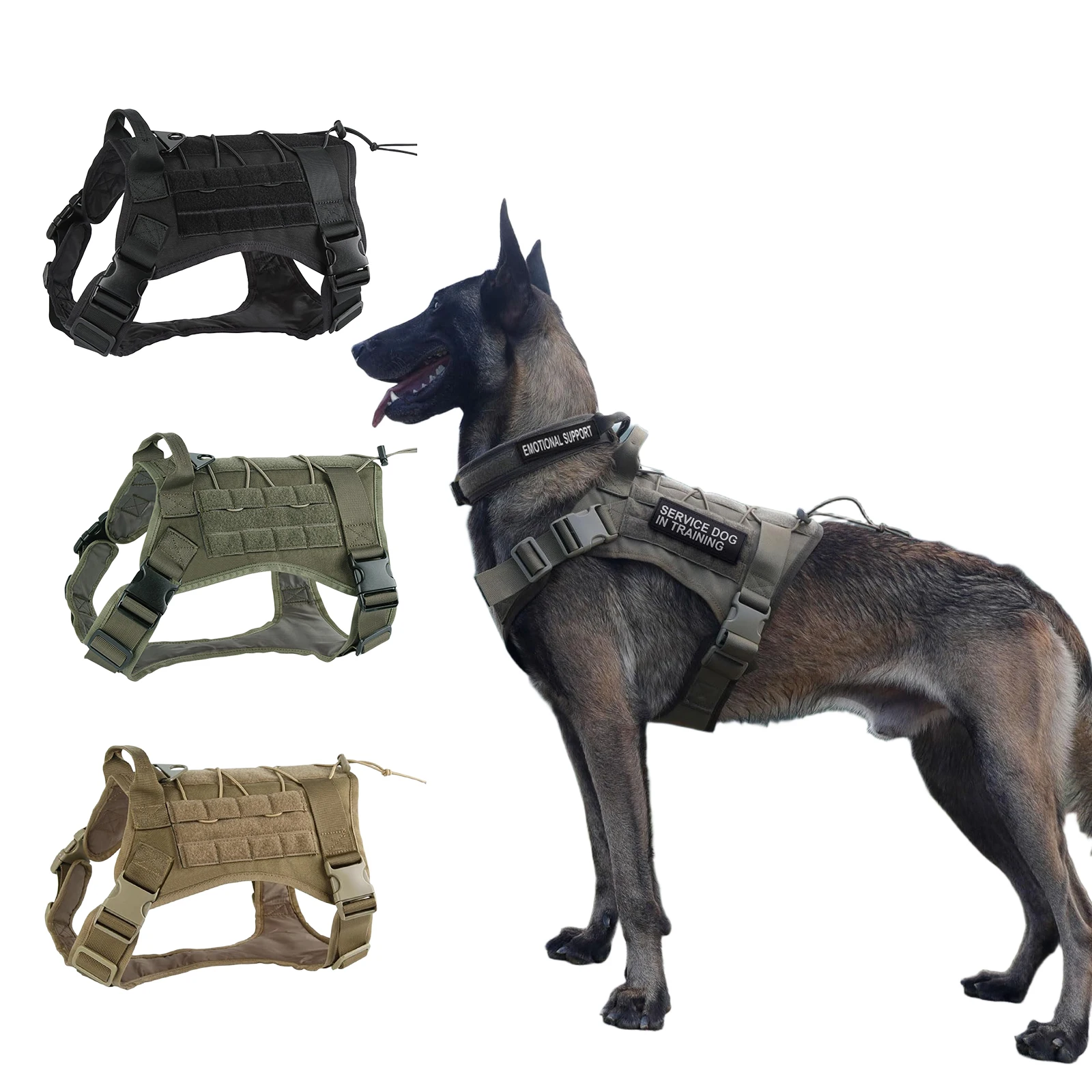 Tactical Dog Harness for Large Pet No-Pull Service Vest Adjustable Military Training Hunting Walking 1005009921634030