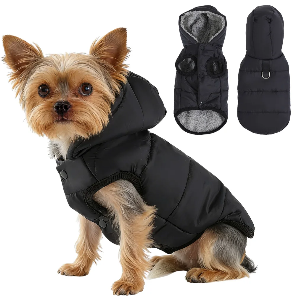 Windproof Hooded Dog Jacket Coat for Small Medium Dogs Cats Winter Warm Puppy Clothes with D-Ring 1005009929474944