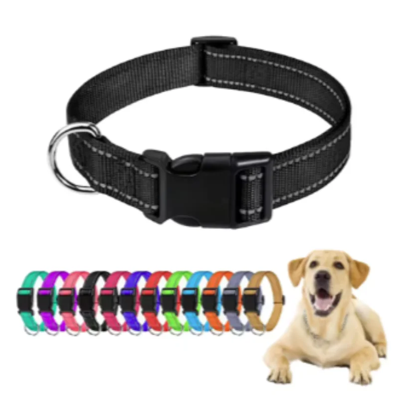 Reflective Dog Collar Strap with Adjustable Safety Nylon Pet Collar Pet Traction Rope Suitable 1005009929554681
