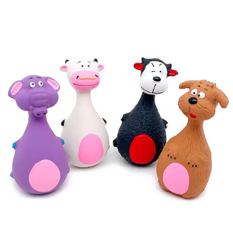 Dog Toys Latex Sound Squeaky Elephant/Cow Animal Chew Pet Rubber Vocal Toys for Small Large Dogs 1005009955016418