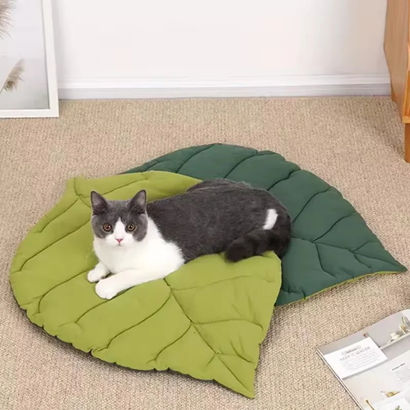 Cat Bed Mats Soft Cotton Leaf Shaped Kitten Cat Puppy Dog Bed Mat Sleep Blanket Home Pets Double 1005009955047689