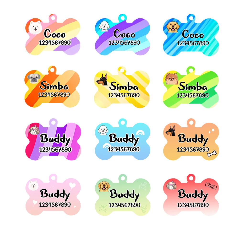 Dog ID Bone Tag Custom Personalized Collar Pendant Engraved Pet Necklace Chain Charm Supplies 1005009966406638