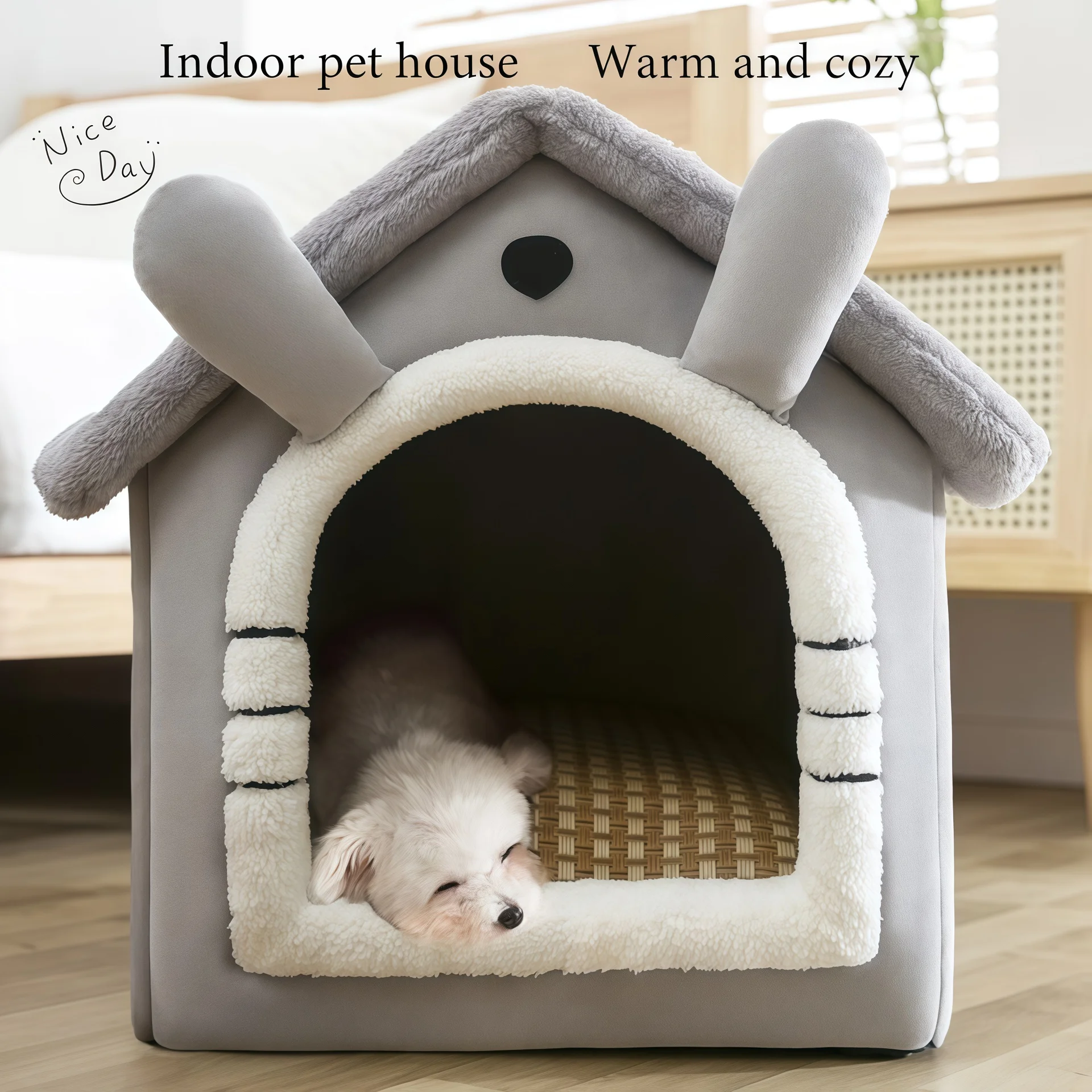 Indoor Warm Dog House Soft Pet Bed Tent House Dog Kennel Cat Bed Removable and Washable Cushion 1005009967842557