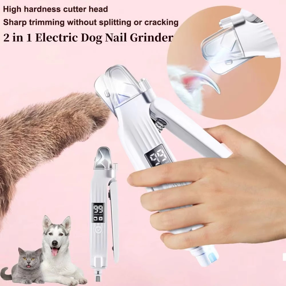 Electric Pet Nail Trimmer with LED Lights Grinder Dog and Grinder For (2 in 1) 1005009973301630