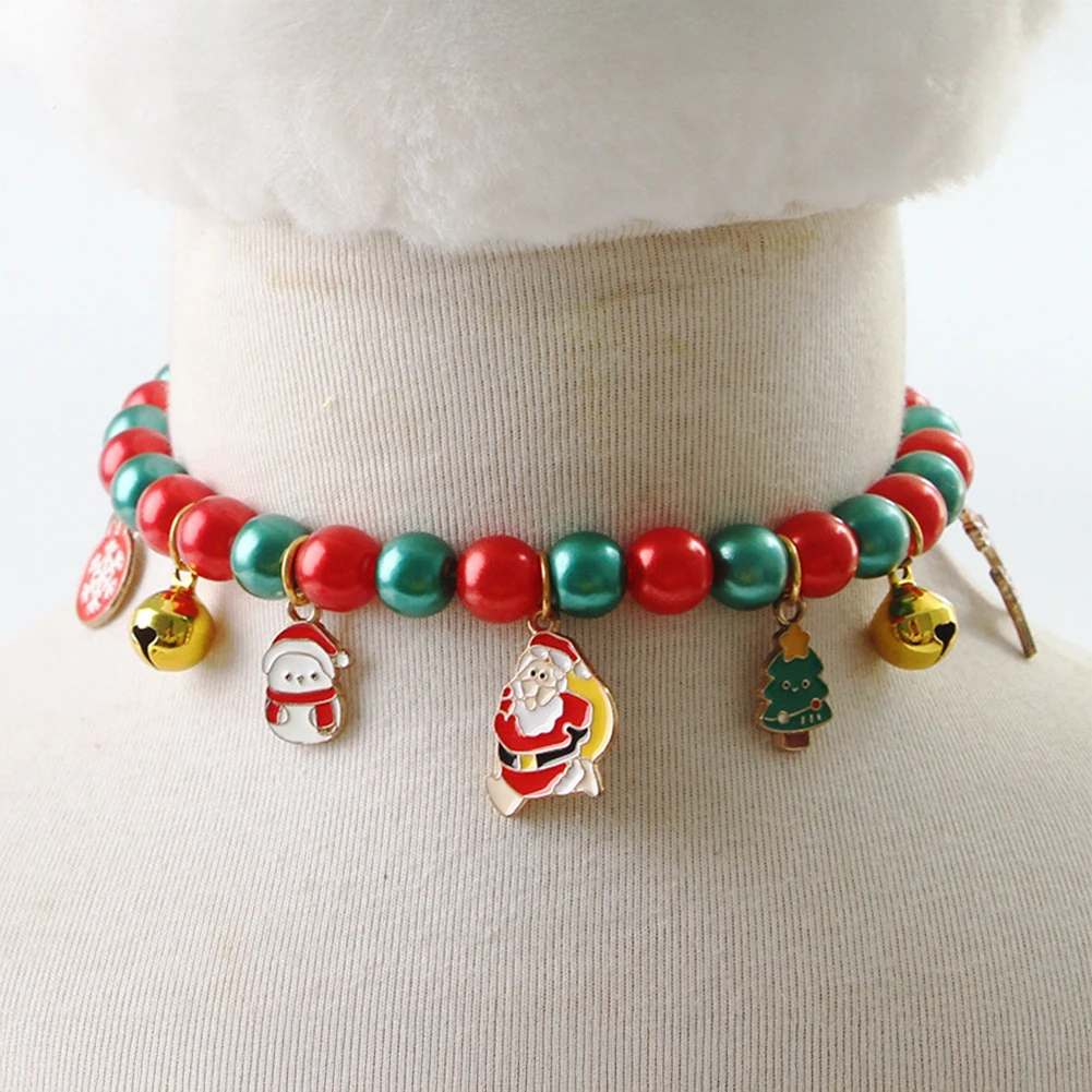 Christmas Pet Dog Bell Collar Tie Adjustable Pet Collar Santa Claus Style Dog Necktie for Small (1Pc) 1005009974601882