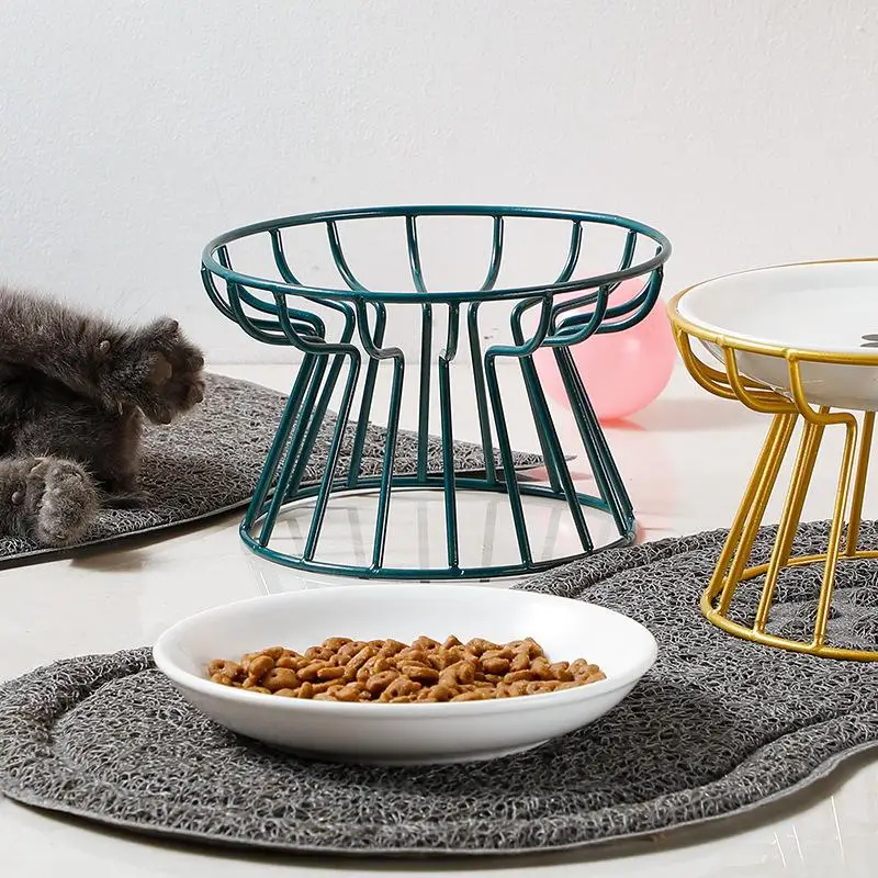 Food Water Treats for Cats &amp Doggie Cat Stand Bowl Dogs Supplies Ceramic Raised Pet Bowl Outdoor 1005009995642693