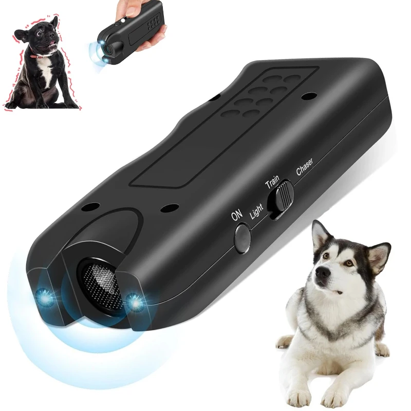 Ultrasonic Dog Repeller 3in1 Handheld Dog Training Device Portable Antibarking Stop Bad Behavior 1005010003765112