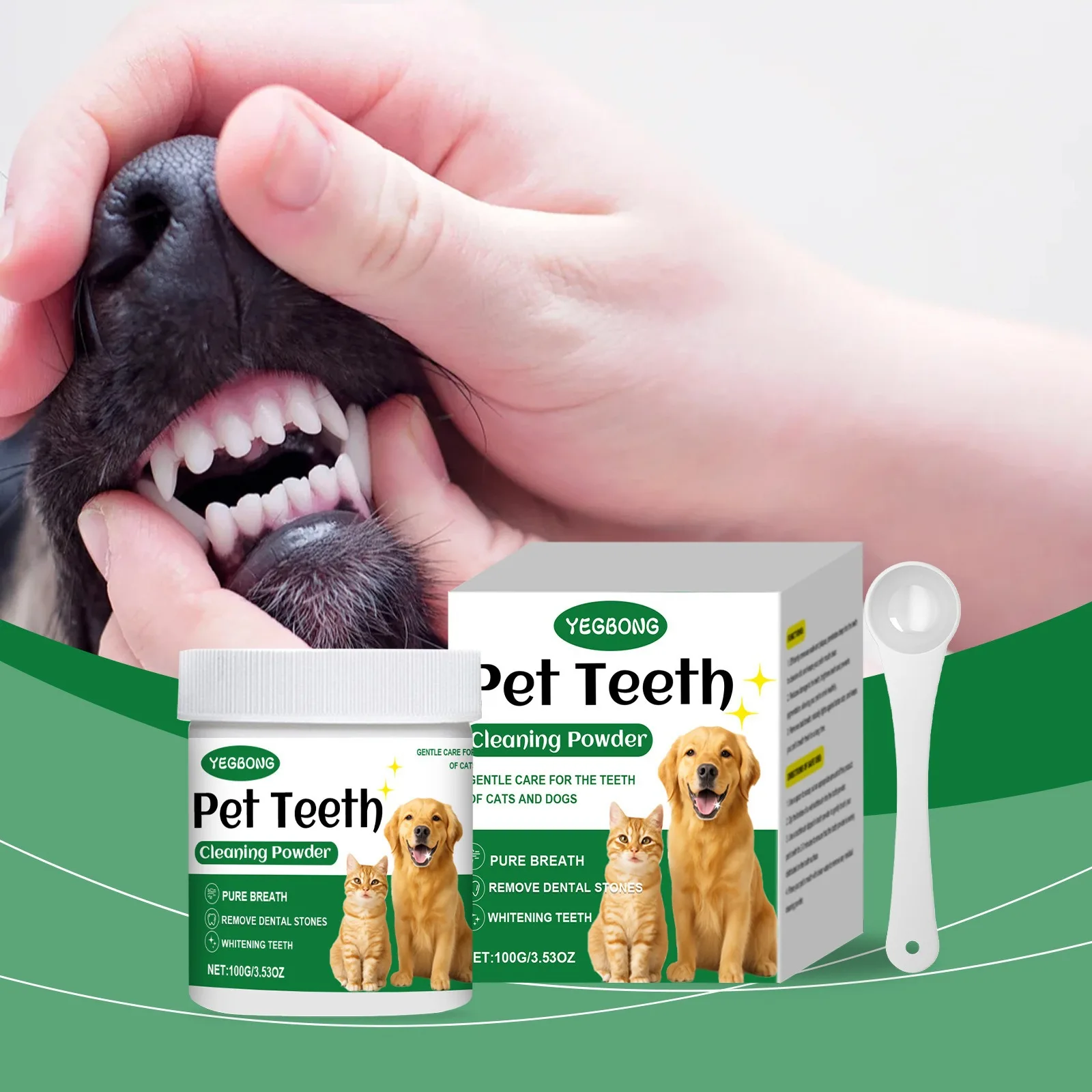 Pet Teeth Cleaning Powder Reduce Dental Plaque Calculus Eliminates Oral Odors Whiten Fresh Breath 1005010026561054