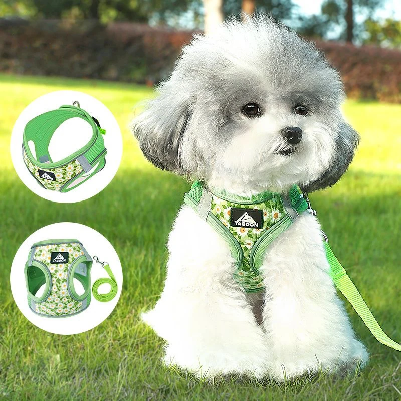 Floral Pet Harness and Leash Set for Cats Small Dogs Reflective Vest Anti-Escape Cat Chest Strap 1005010035215242