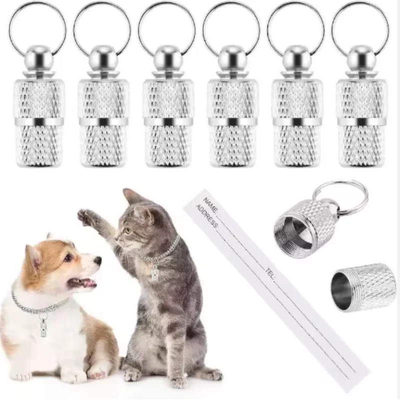 Dog Cat Name Tags Pet Collar ID Tag Keychain Anti-Lost Nameplate Pendant Waterproof Capsule/Keyring 1005010051976739