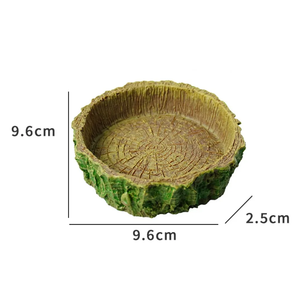 New Resin Reptile Feeder Bowl Stump Shallow Design Water Pot Durable Pet Supplies 1005010052221509