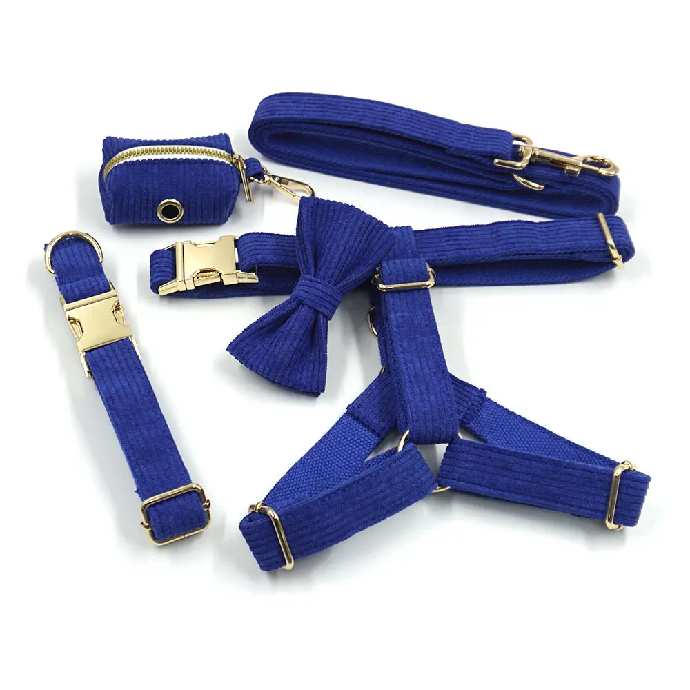 Pet Collar Leash Harness Set Luxury Corduroy Dog Harnesses Set Special Soft 1005010052665860