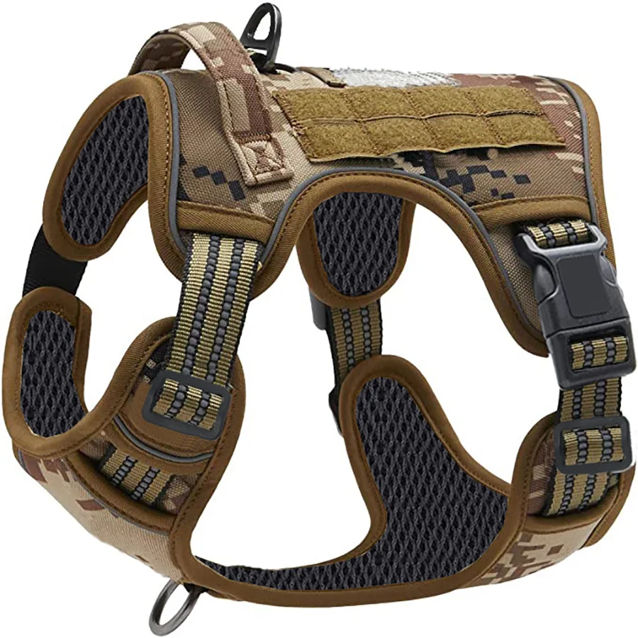 Military Tactical Dog Harness No Pull Large Reflective Straps Durable Vest with Control Handle 1005010073780064