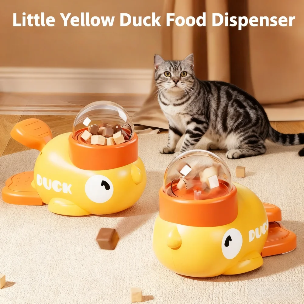 Dog, Cat, Pet Feeder Yellow Duck-Shaped Cat Food Dispenser Training Dog Toy Puzzle Entertainment 1005010091208368