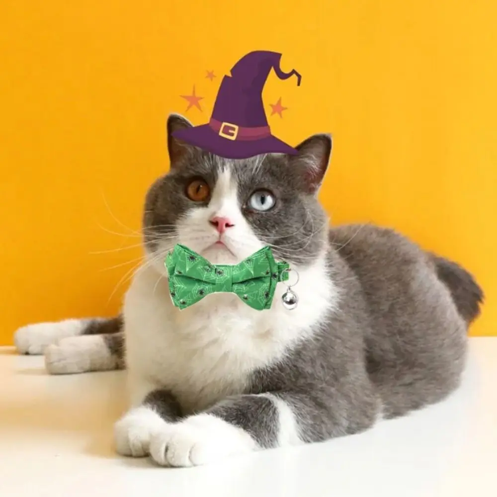 With Bell Halloween Cat Collar Bowknot Adjustable Pumpkin Puppy Necklace 1005010094887863