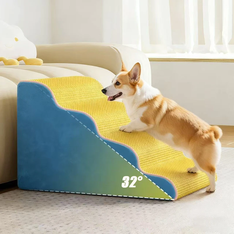 Pet 3/4 Dog Ramp Staircase Detachable and Washable Memory Sponge Training Pet Pet 1005010102105233